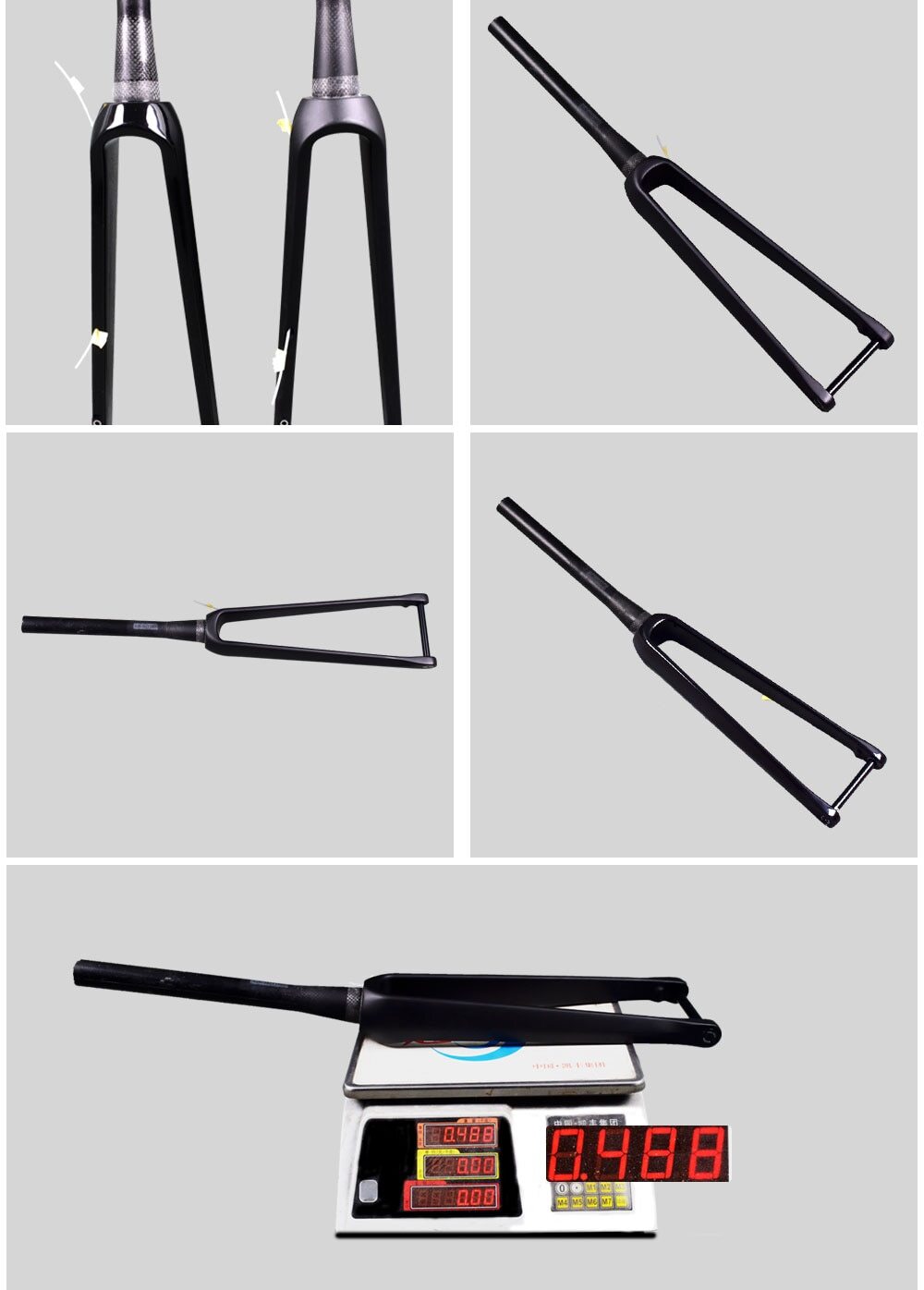 Carbon Fiber Cyclocross Bike Fork External Cable Routing Road Bike Rigid Fork