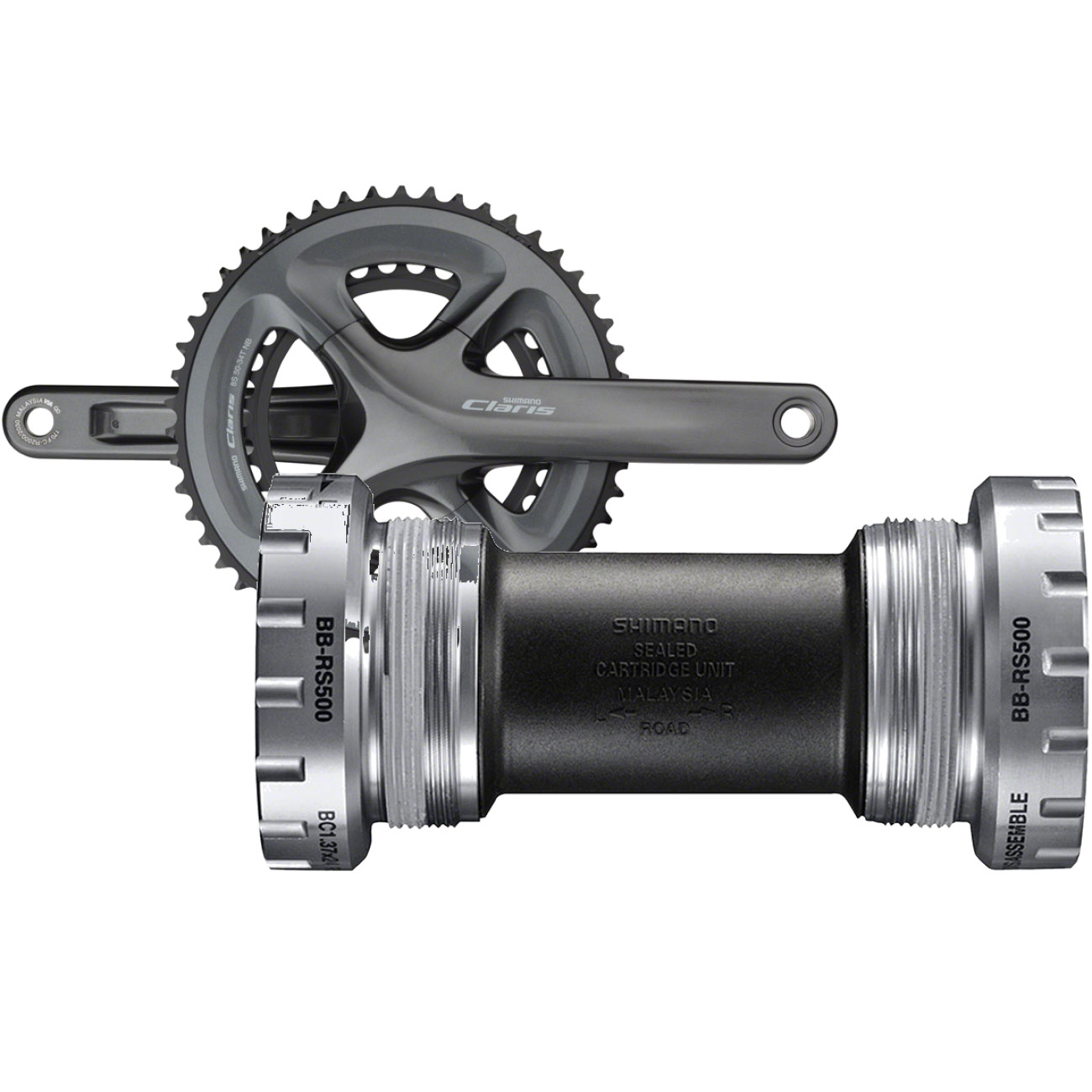 Shimano Bike Parts Bundle: BB-RS501 Hollowtech II Bottom Bracket + Claris