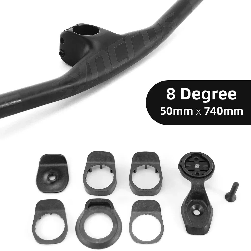 28.6mm -8 Degree Full Cabon Fiber MTB Bicycle Integrated Handlebar 740mm