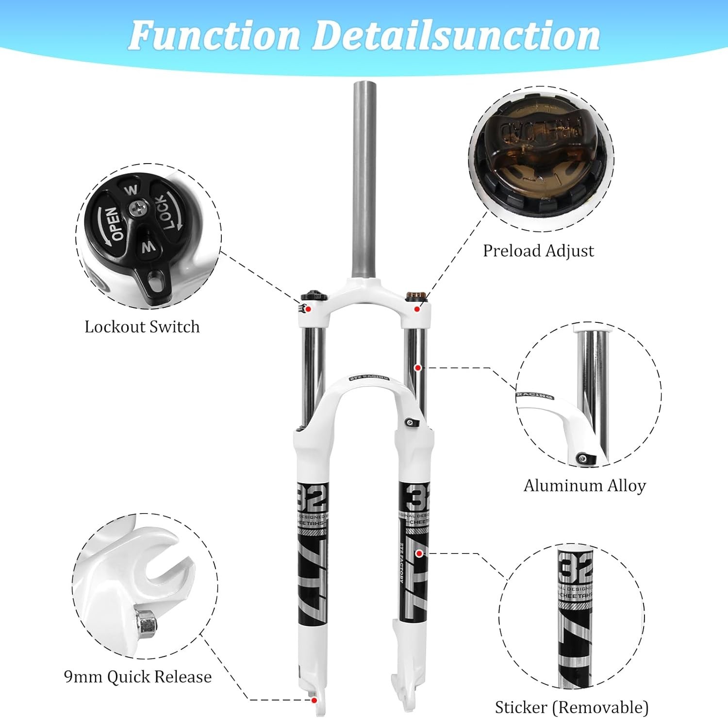ZTZ 26″/27.5″/29″ MTB Suspension Fork,Shock Absorber XC Mountain Bike Front Fork