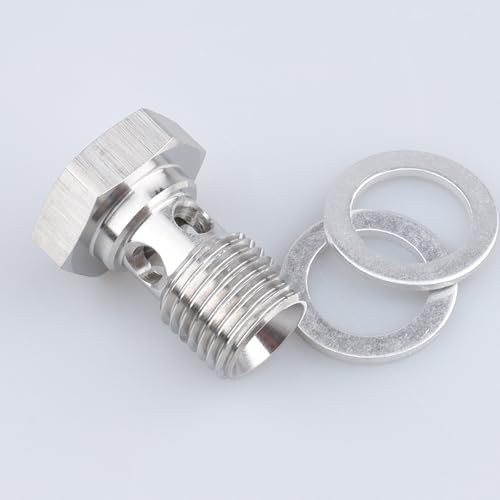 M14 x 1.5 Banjo Bolt, 22mm UHL, Stainless Steel, 4 Holes