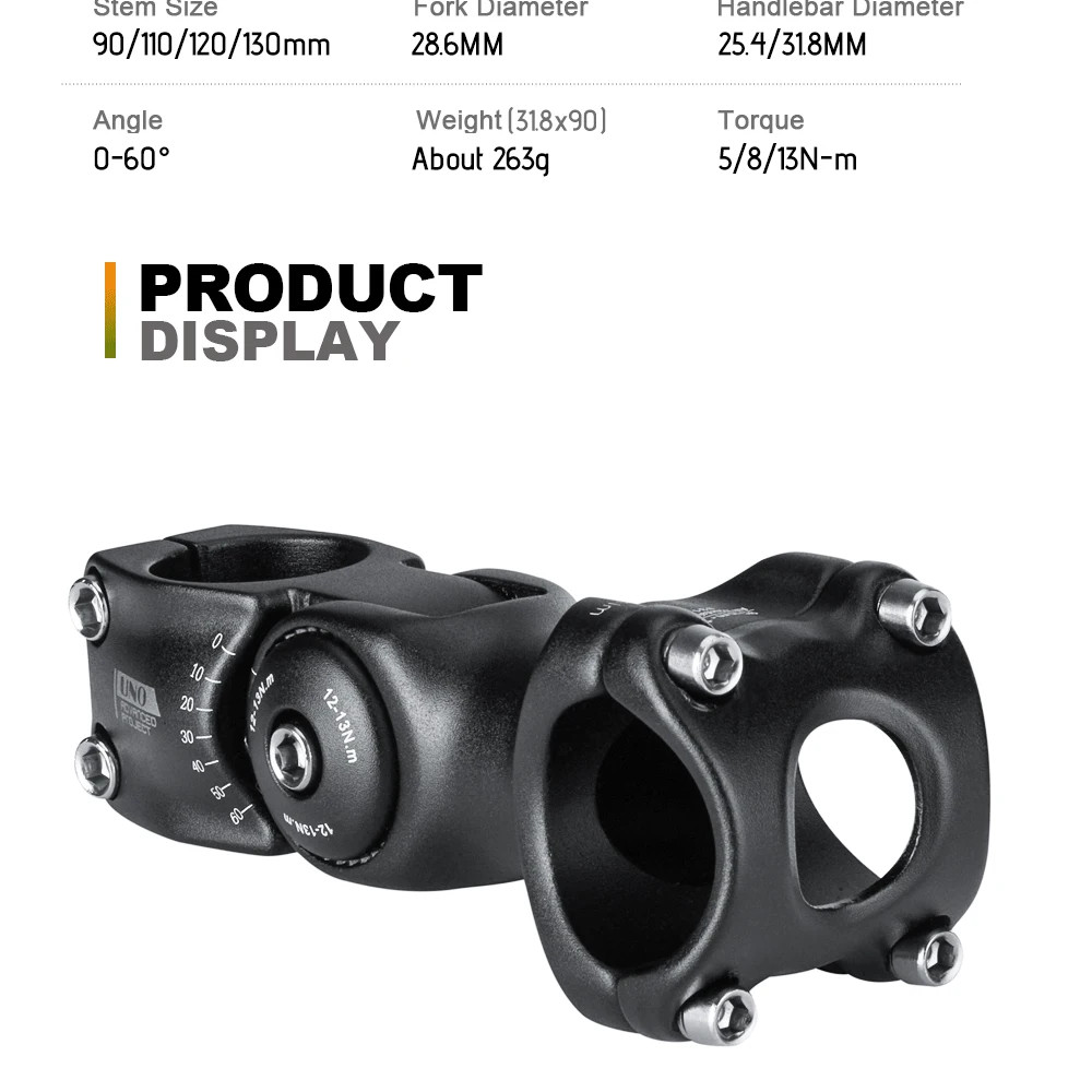 Riser 0-60 Degree Adjustable Bicycle Handlebar Stem Riser 25.4mm/31.8mm