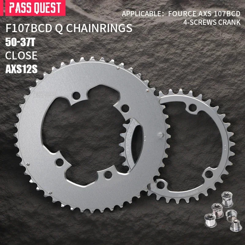 107BCD Double Chainring for 12S Road/Gravel Bike 46-33T 48-35T 50-37T 52-39T