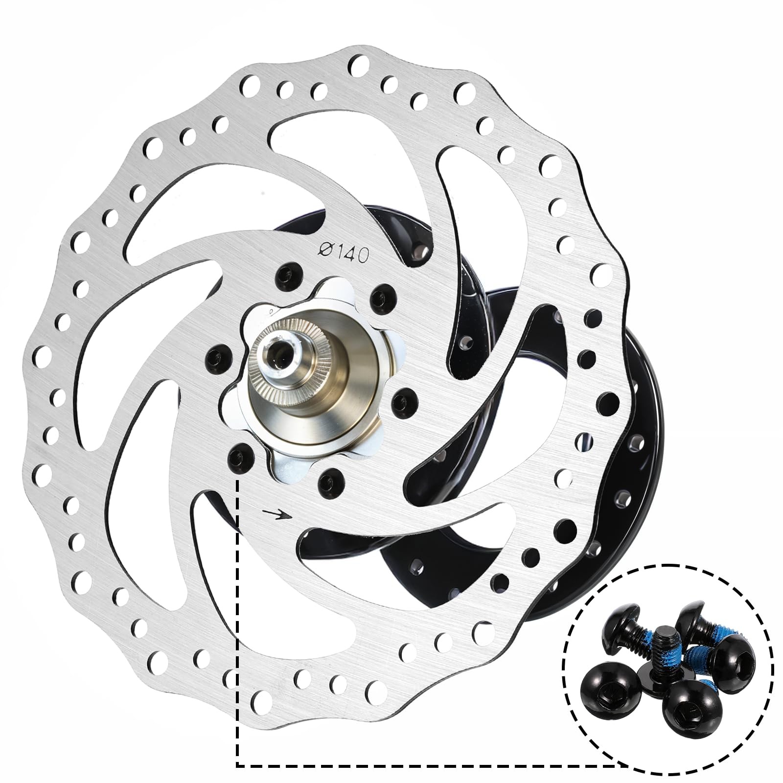 140mm Bike Disc Brakes Disc Brake Rotor with 6 Bolts Disk Brakes for Bike Ele…