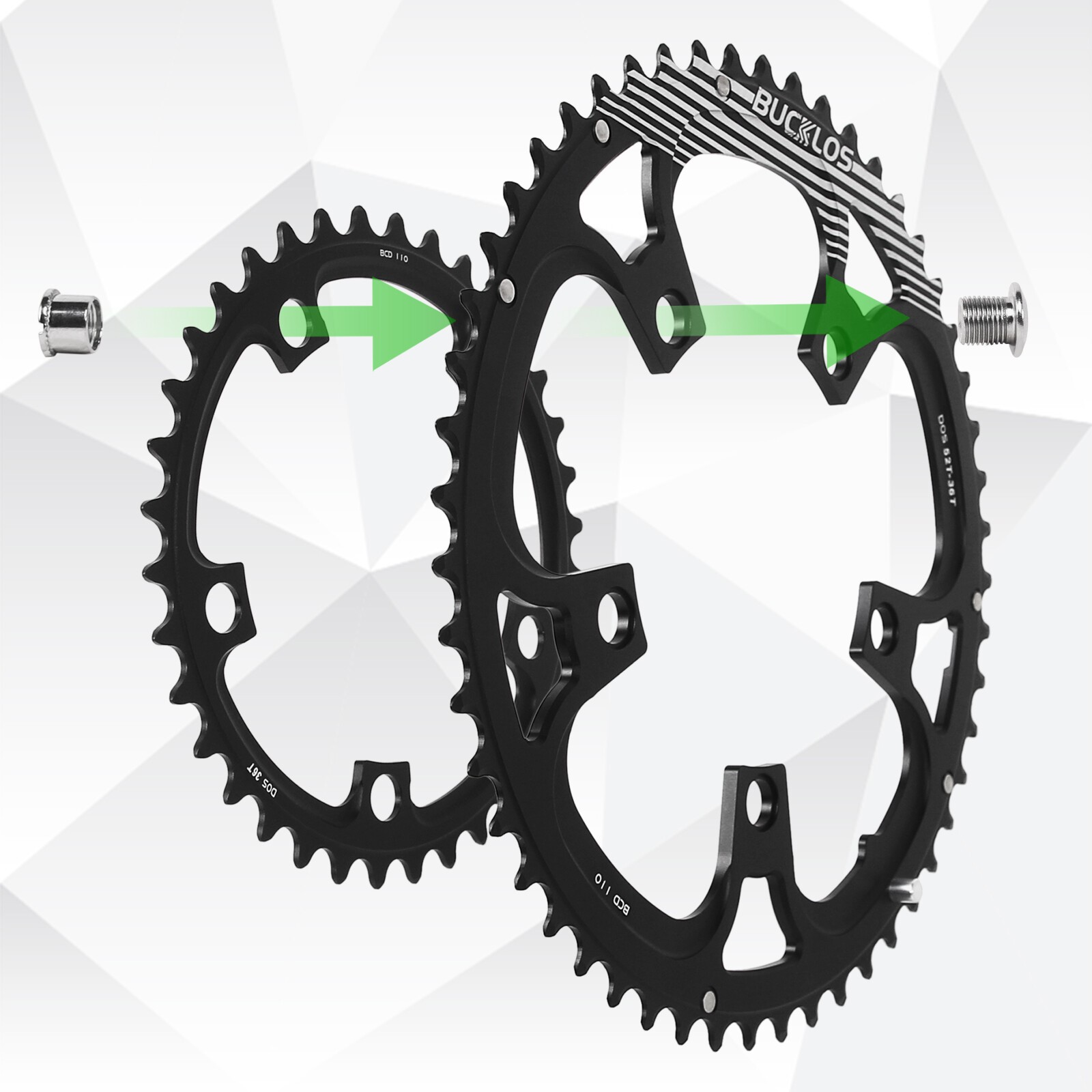 110BCD Road Bike Chainring Double Speed 50/34T 52/36T 53/39T for 8/9/10/11S US