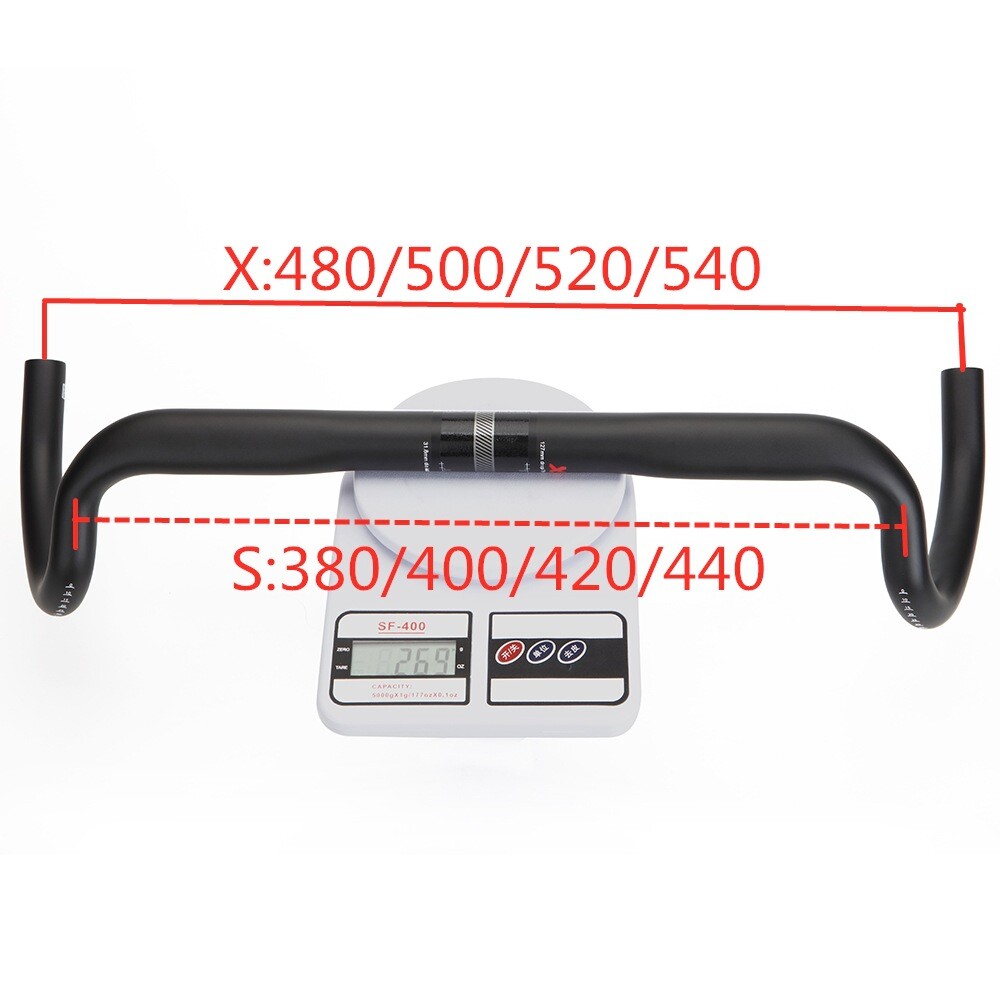 25° Carbon Gravel Bicycle Handlebar Cyclocross Bike Drop Bar 380/400/420/440MM