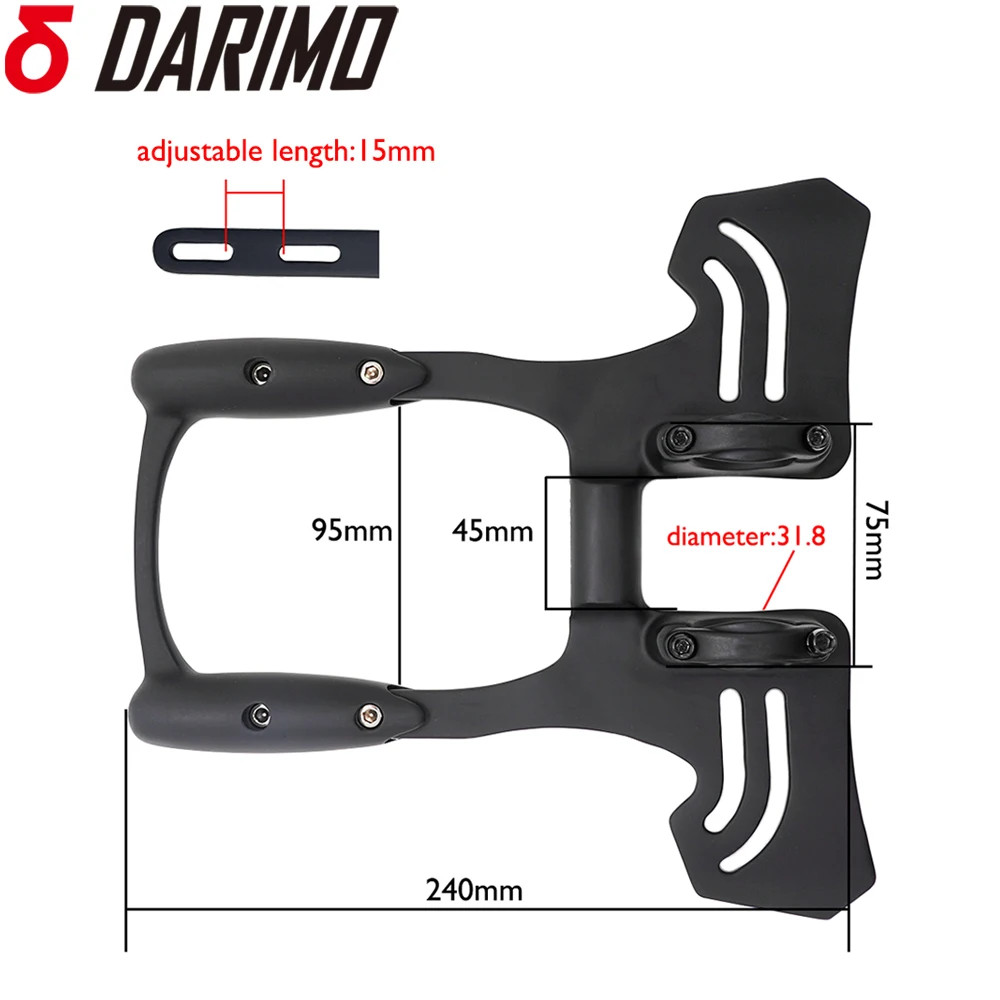 Carbon TT Handlebar 255mm Adjustable for Road/Triathlon/Long-Distance Bikes