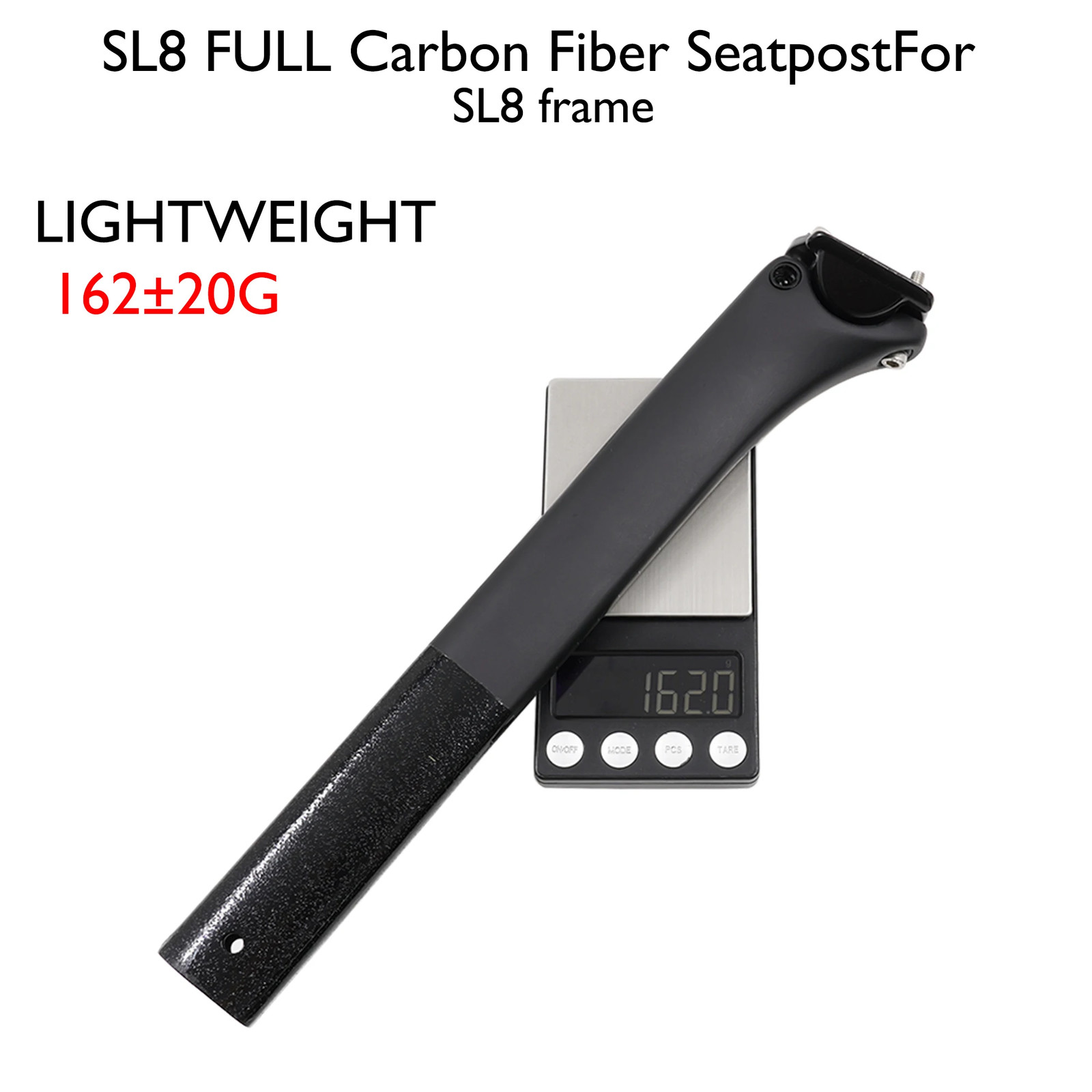 Carbon Fiber Seatpost Ultralight Road Bike Seatpost Matte 300mm/380mm 0mm Offset