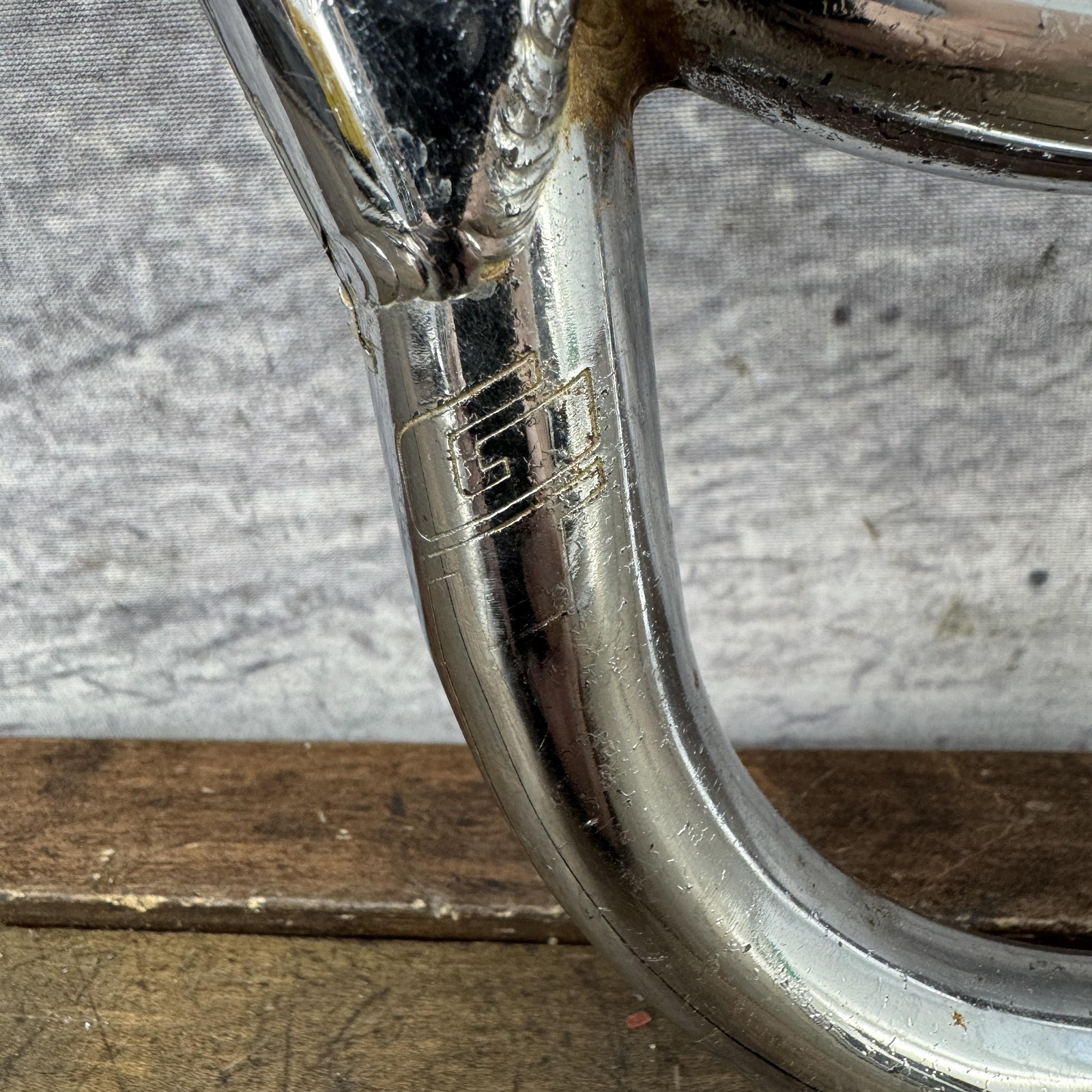Vintage GT Freestyle BMX Handlebar Chrome Silver Steel Old School Bar BMX Stamp