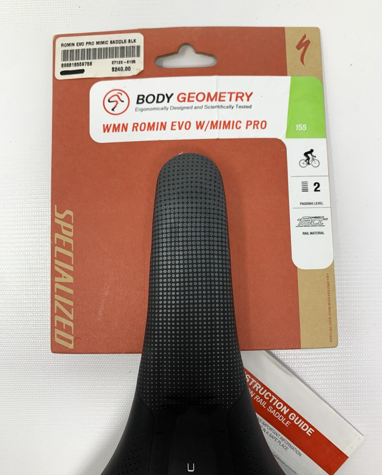 Specialized Women’s Romin Evo Mimic Pro 155mm Carbon Rail Saddle – New