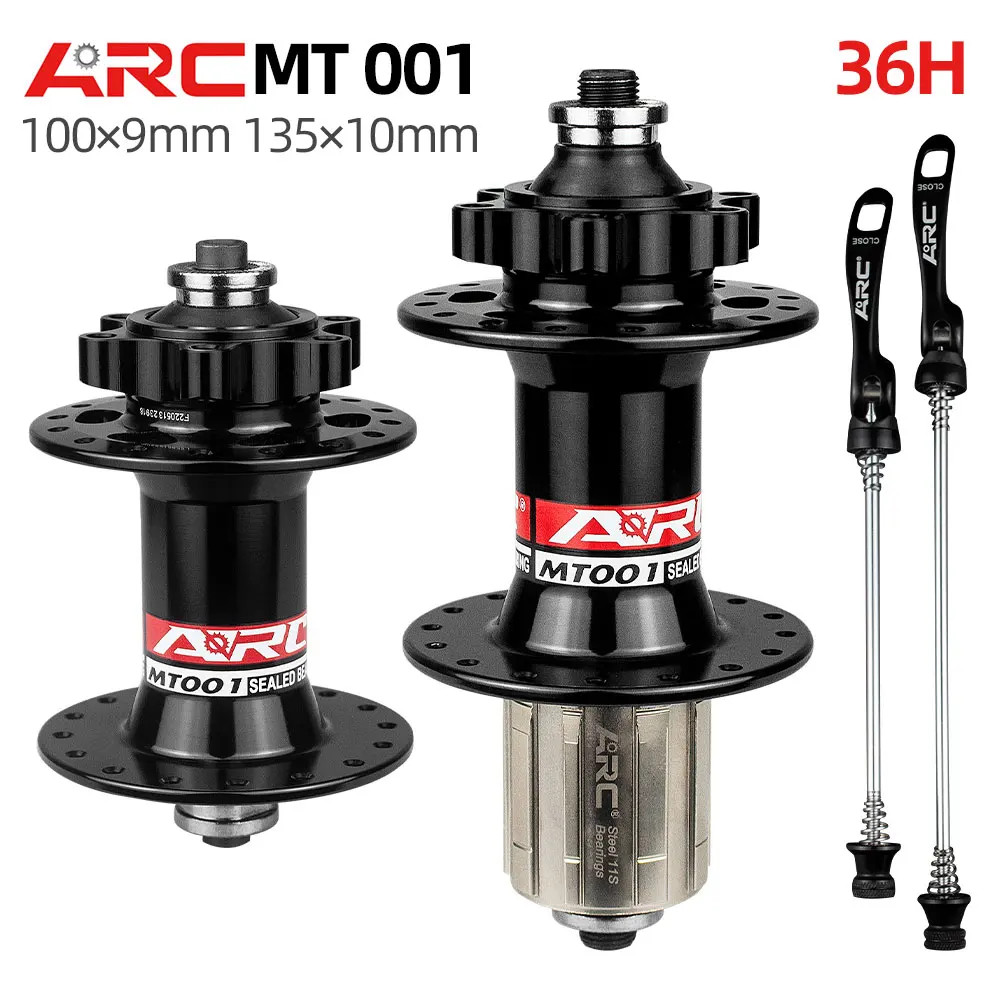 MT001 MTB Mountain Bike Hub 32 36 Holes 9X100 Front 10X135 Rear QR Axle 6 Bolt D