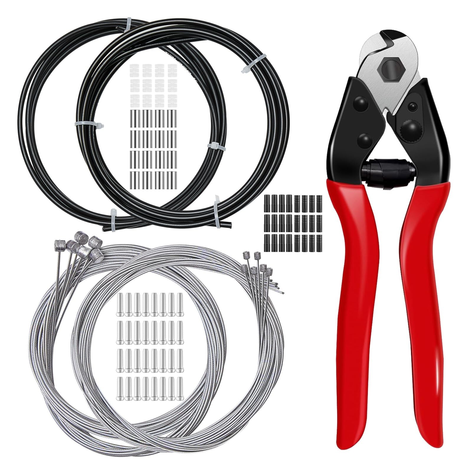 103Pcs Bike Brake Cable Kit with Stainless Steel Bike Cable Cutter,Brake Cabl…