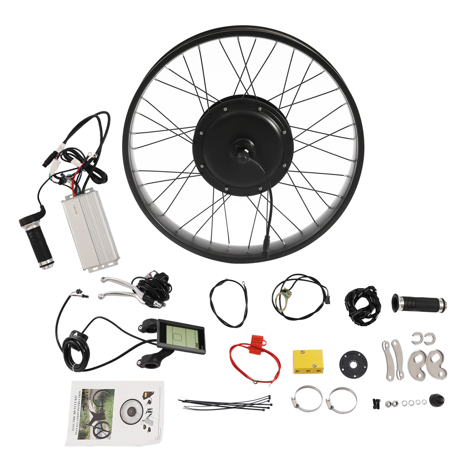 26″ 1200W Fat Tire Electric Bicycle Motor E-Bike Rear Wheel LCD Conversion Kit