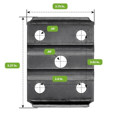 U Bolt Kit for 5,200-7,000 lbs. Trailer Axle, 7 1/8″ Long, 1/2″ 3″ Round