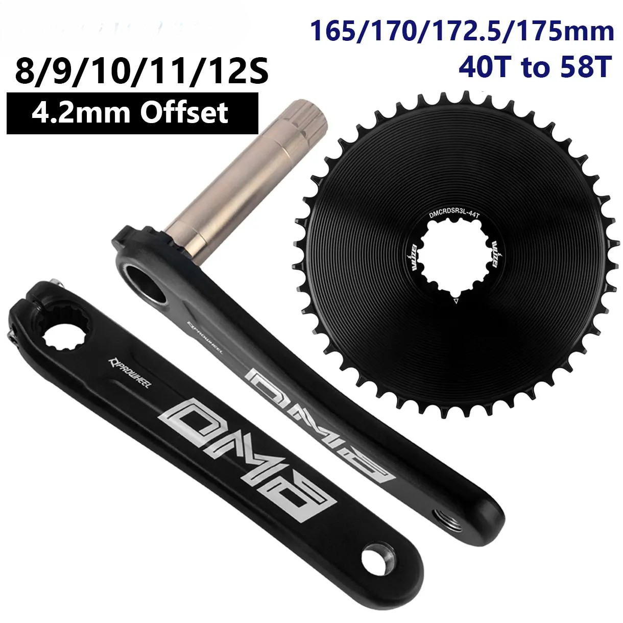 Road Gravel Bike 3 Bolts Direct Mount Crankset 170/172.5/175mm 40-58T Chainring