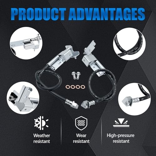 Brake Hose Front Driver & Passenger Side Compatible with 1999-2006 Chevy