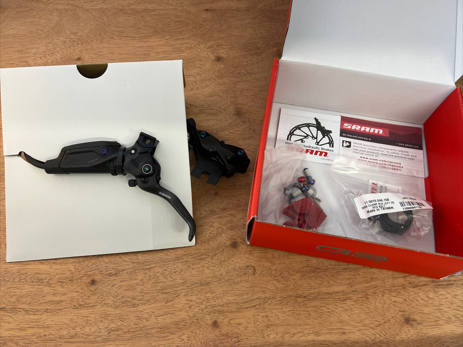 SRAM G2 Ultimate Disc Brake & Lever Gloss Black with Rainbow Hardware Front