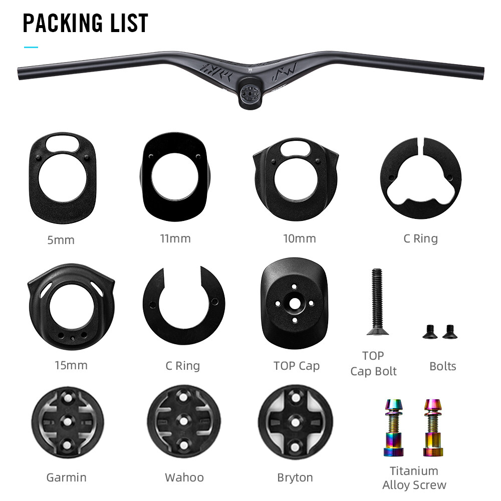T1000 MTB XC Bicycle Carbon Full Inner Cable Integrated Handlebar 780mm -12°