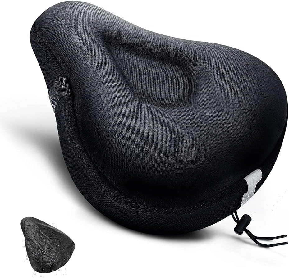Ultimate Wide Gel Bike Seat Cushion – Soft Cover with Waterproof Case Included