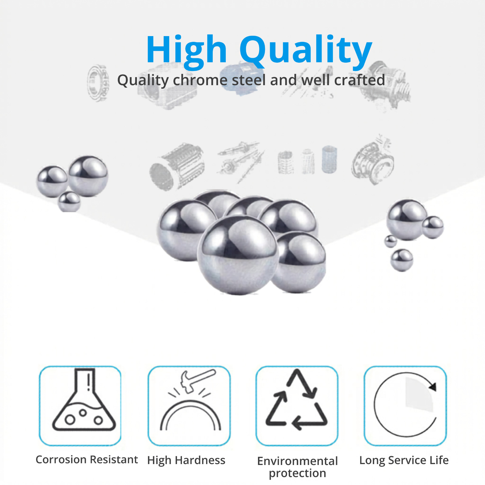 Bike Bearing Balls Kit 600PCS or Individual Sizes Chrome Steel Bicycle Repair