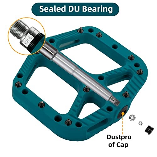 Rock BROS Mountain Bike Pedals Nylon Composite Bearing 9/16″ MTB Bicycle Blue