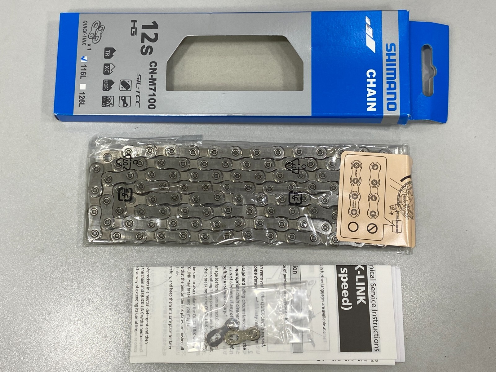 Shimano SLX 105 CN-M7100 12Speed MTB Bicycle Chain (116-Links) Silver