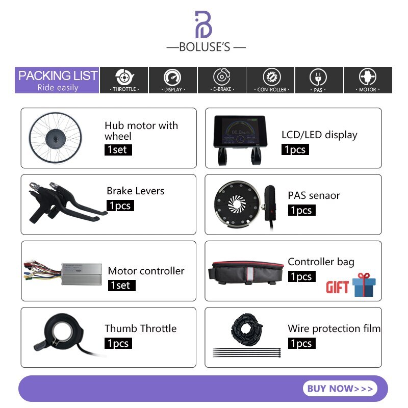 48V 1500W Electric Bicycle Conversion Kit Rear Cassette Wheel Hub Motor