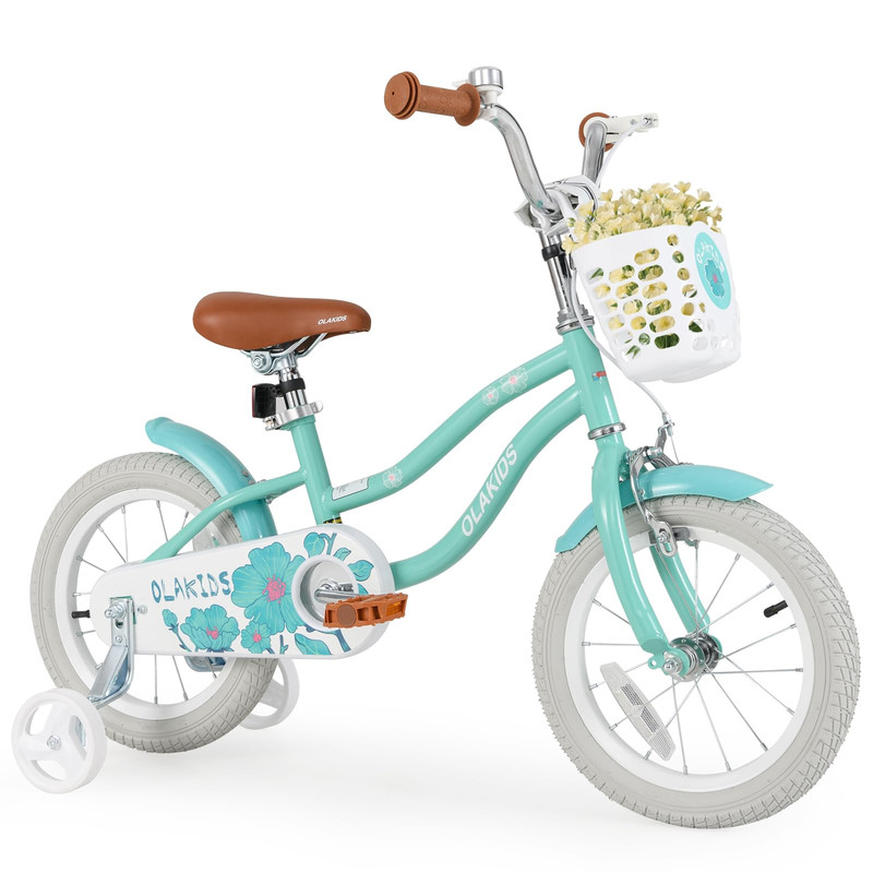 Olakids Kids Bike 12 14 16 18 Inch Toddlers Bike Training Wheels Basket Safety