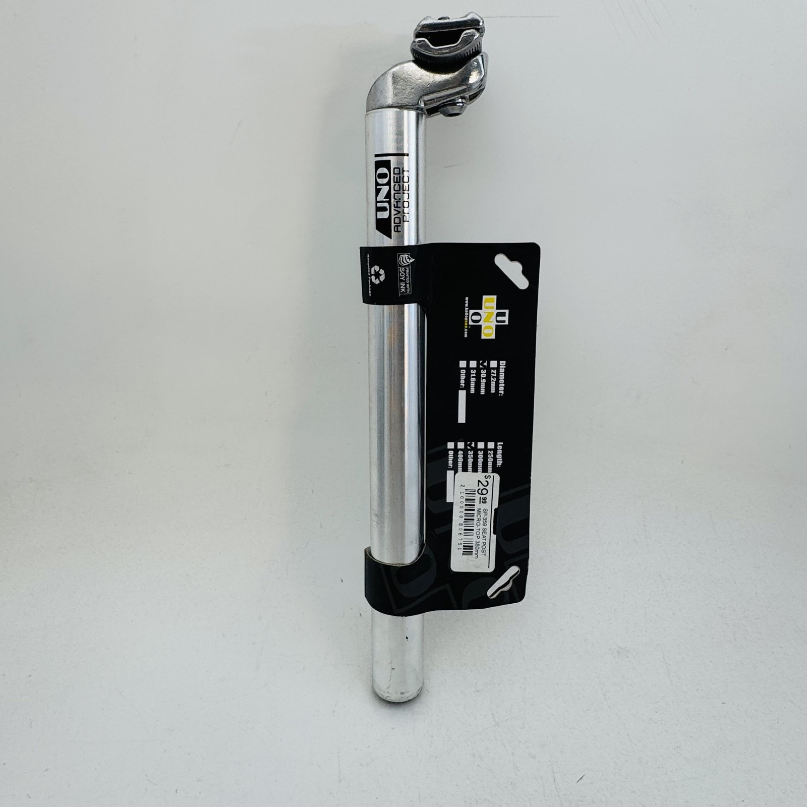 UNO SP-359 30.9mm Alloy Seatpost 350mm Silver Micro-Top Universal Bike MTB A96