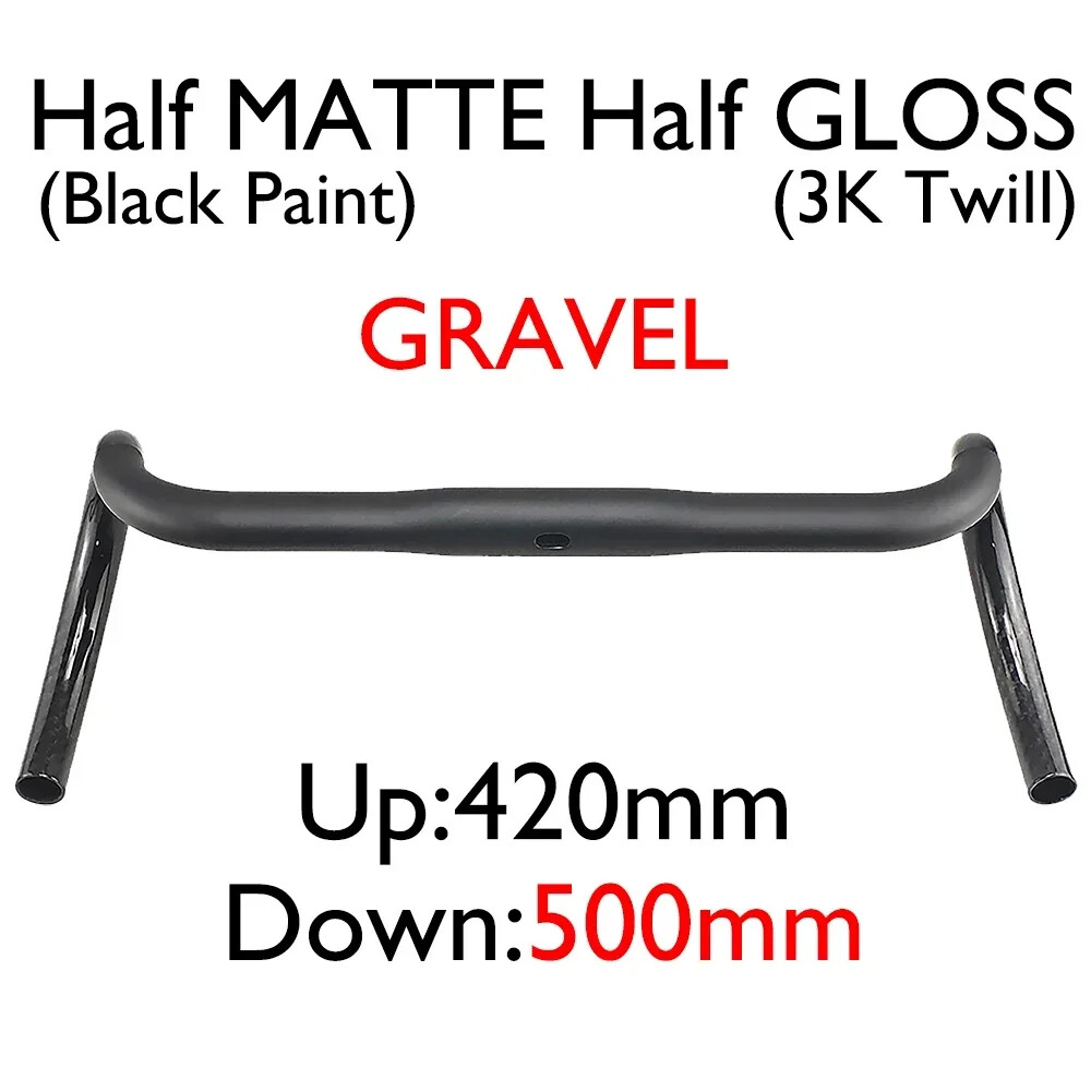 Carbon Fiber Internal Routing Road Gravel XC Bike Handlebars 380/400/420/440mm