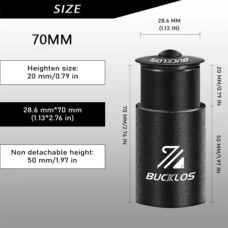 Bike Stem Height Extender 28.6mm Aluminum Handlebar Riser 100-210mm MTB Road