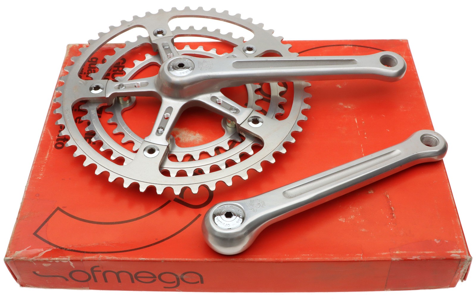 Ofmega Competitzione Crankset 170mm 52/42/32 6SPD Silver with BB NOS NEW Vintage