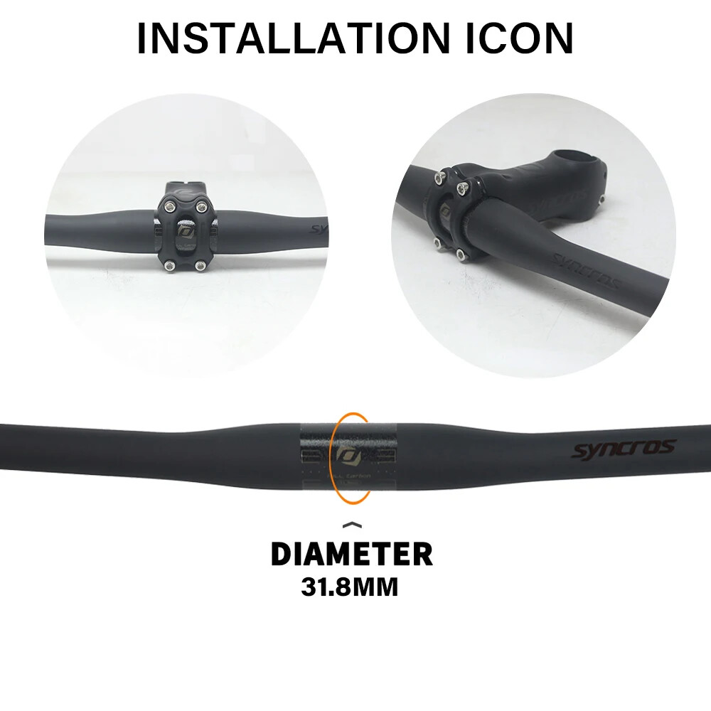 Mountain Bike Carbon Handlebar Diameter 31.8mm Length 580-740mm Bicycle Parts