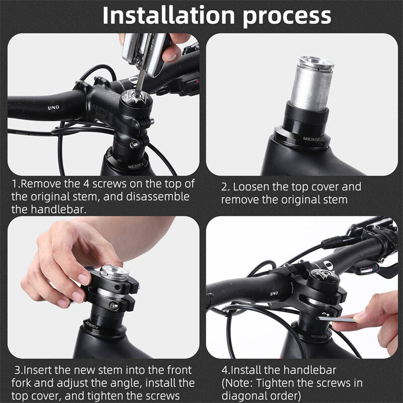 WEST BIKING MTB Bike Stem Aluminum Short Bicycle Handlebar Stem Extender Black