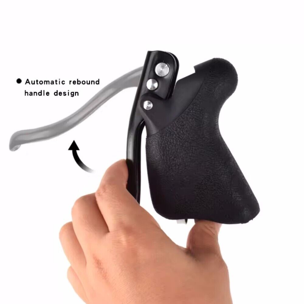 Road Bike Brake Lever Drop Bar Lever TT Bar End Short-Pull Levers Black