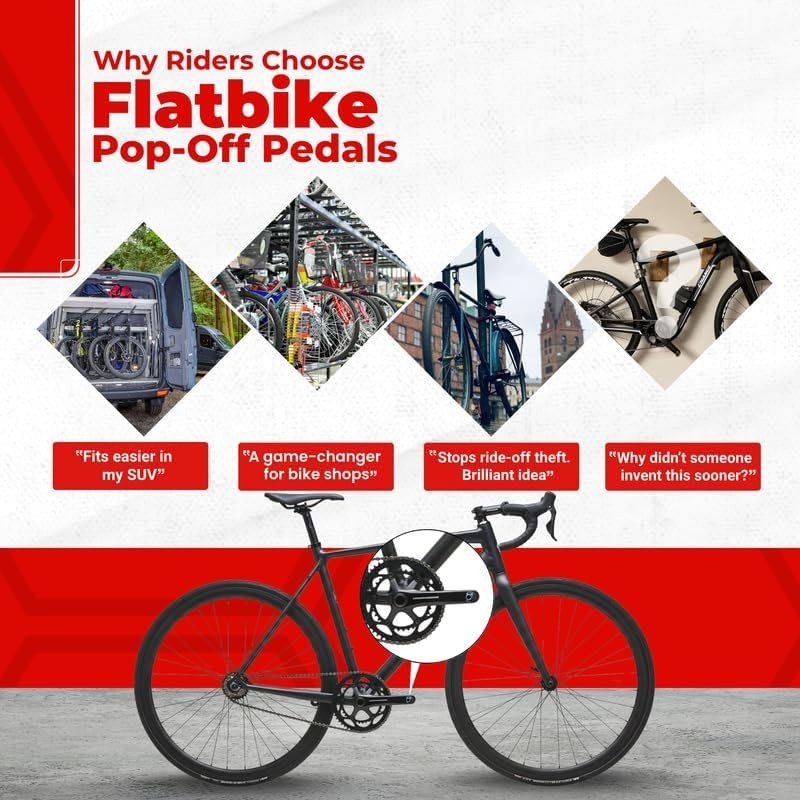 Quick-Release Bike Pedals for Mountain & E-Bikes | Removable, Space-Saving, Dura