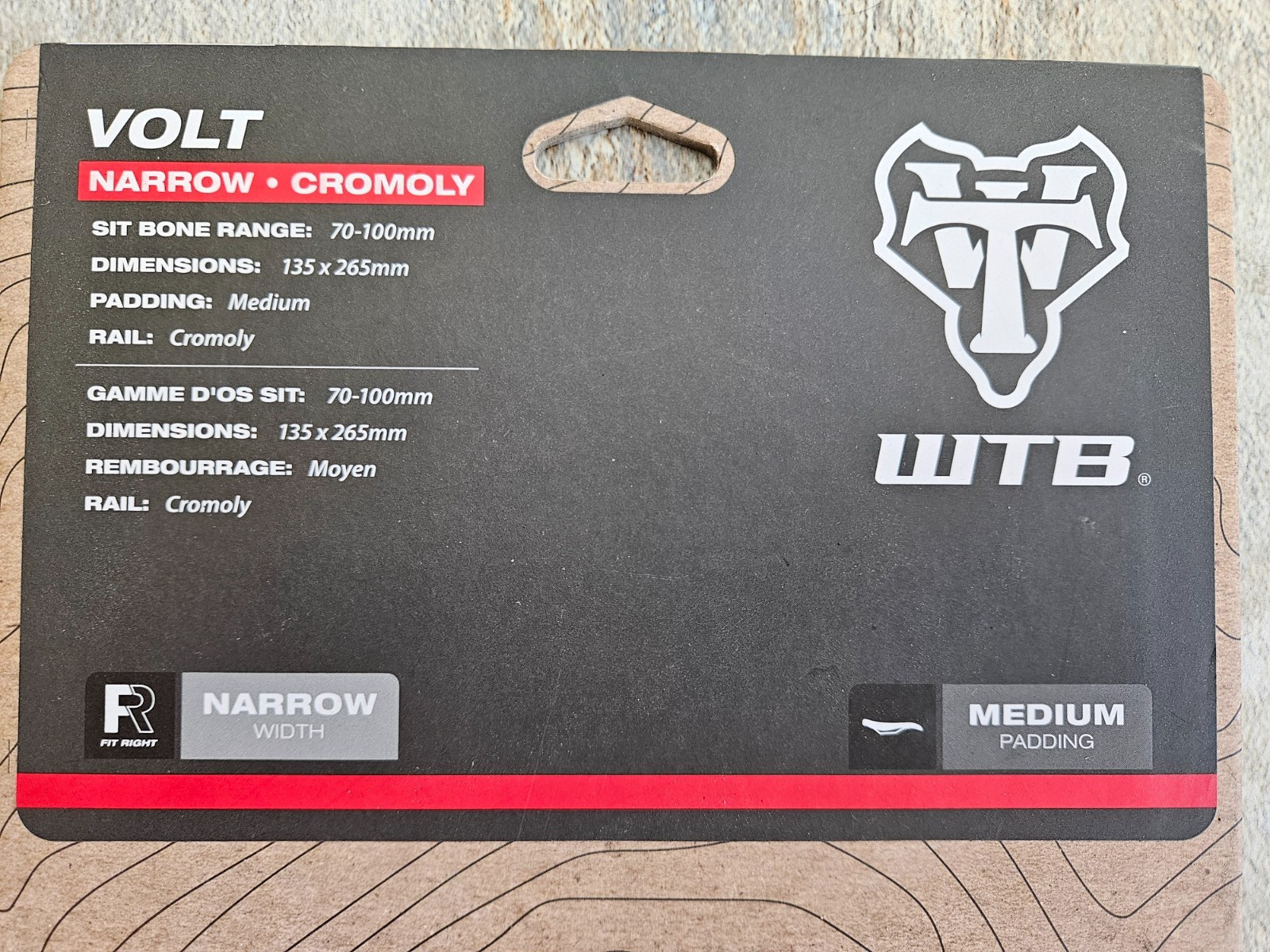 WTB Volt Medium 135mm Narrow Steel Black Bicycle Saddle Seat Cromoloy Unisex