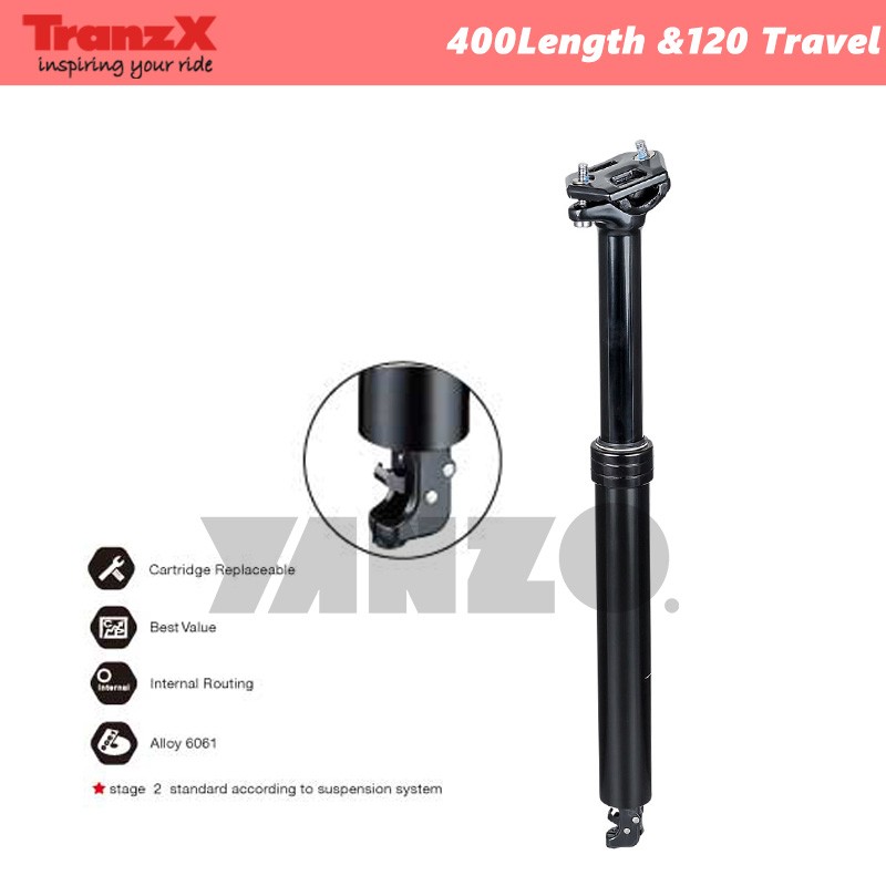 TranzX 30.9 Dropper Post Seatpost 400mm length 120mm travel Remote Lever