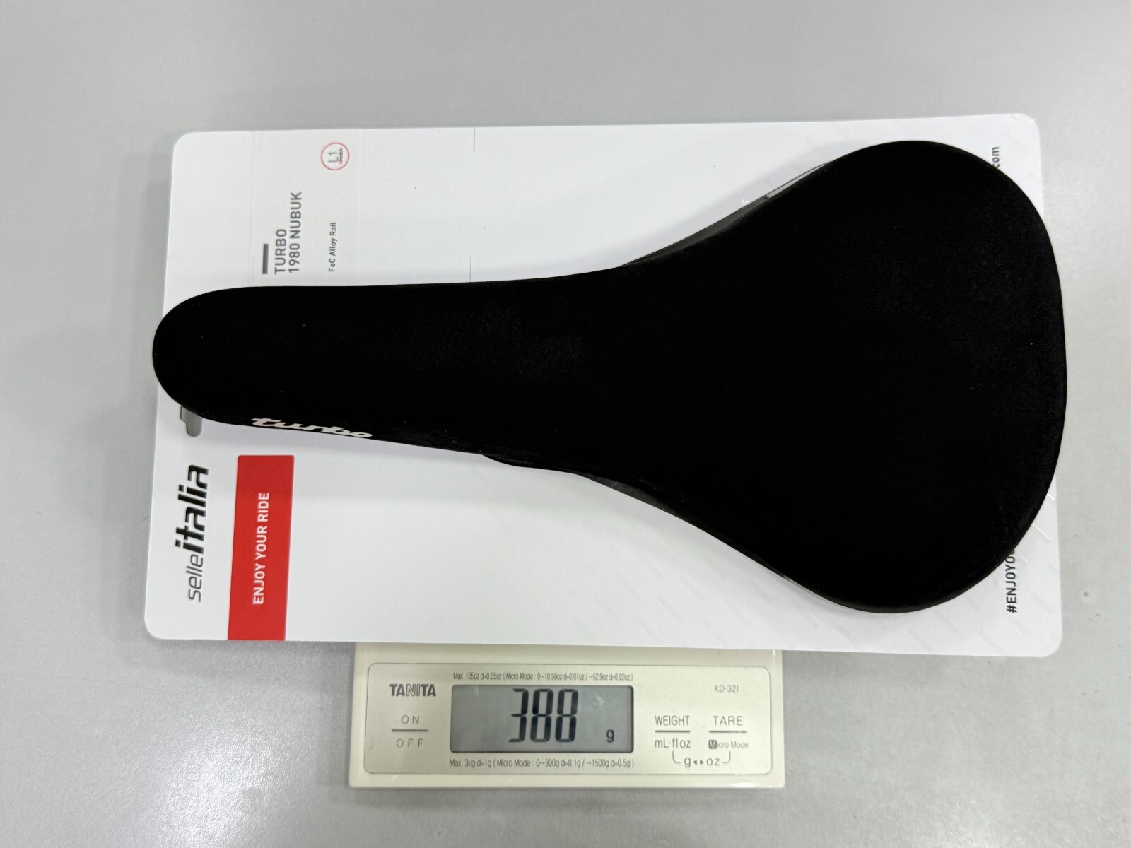 Selle Italia Turbo 1980 Nubuk Leather FeC Alloy Rail Saddle (Black) 146 x 275mm