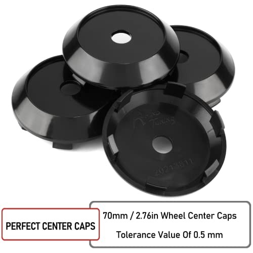 70mm 2.76″ Wheel Center Caps Compatible with XXR 527 OD 70mm, ID 63mm Black