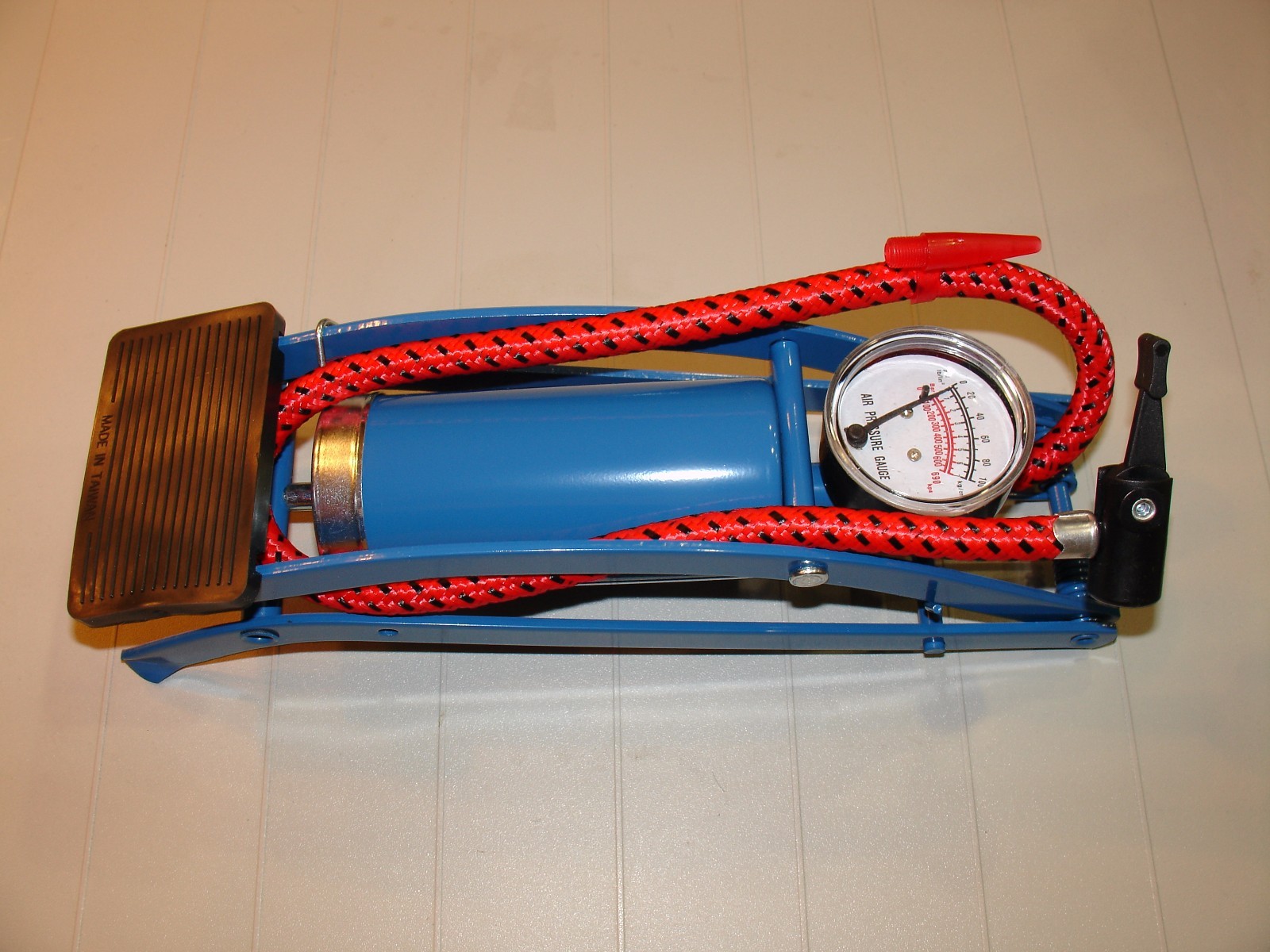 Foot Pump W/Gauge 120mm Blue Bike part bicycle part bicycle tool bike pump