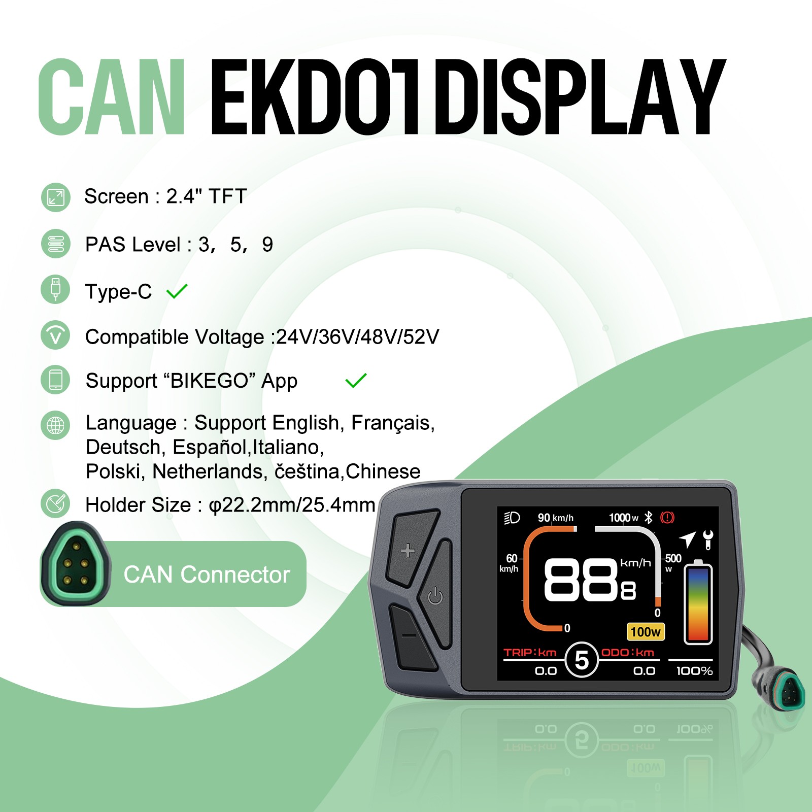 Display CAN BUS Protocol For Bafang Mid Motor BBS01 BBS02 BBSHD Speedometer