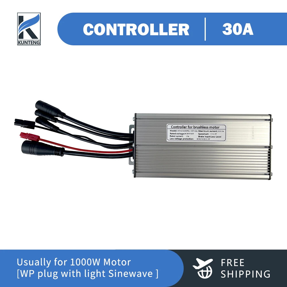 E-bike KT Controller 36 48V 250-1000W Sinewave SM/WP Plug Controller with Light