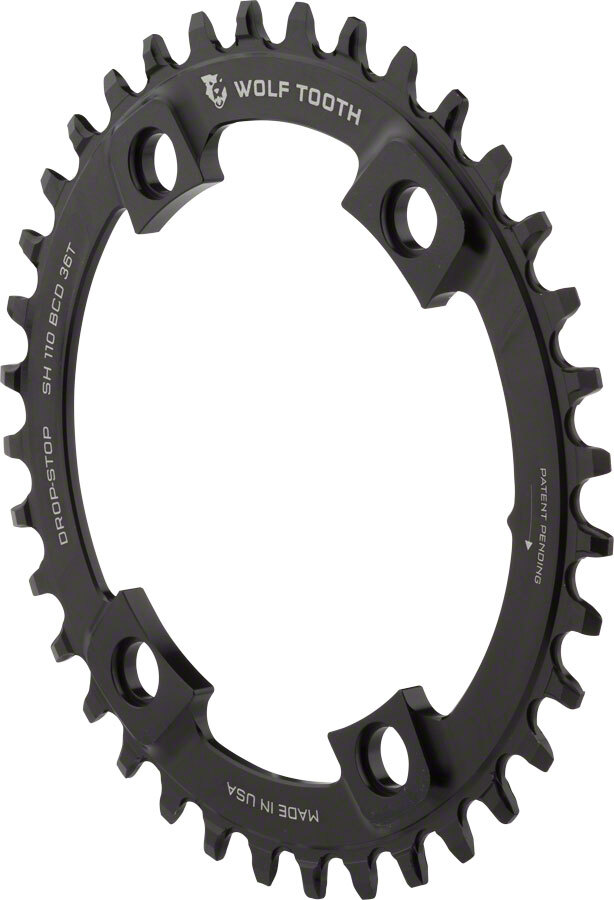 Wolf Tooth Elliptical Chainring 36t 110 BCD Asymmetric 4-Bolt Aluminum