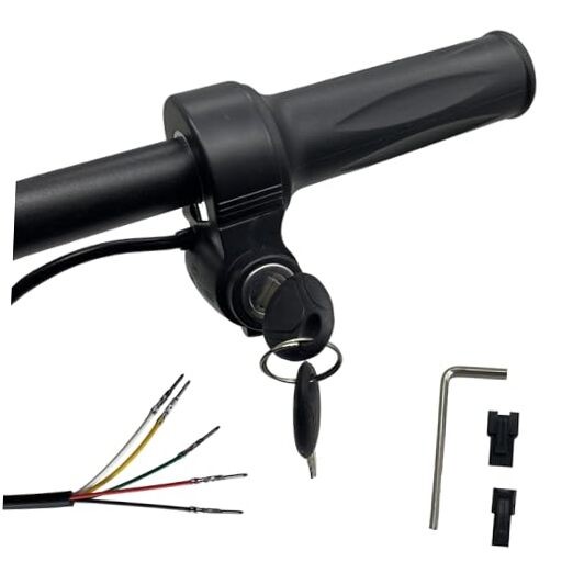 Ebike Full Twist Throttle with Key Ignition 5 pin, 12v-72v Universal Voltage,