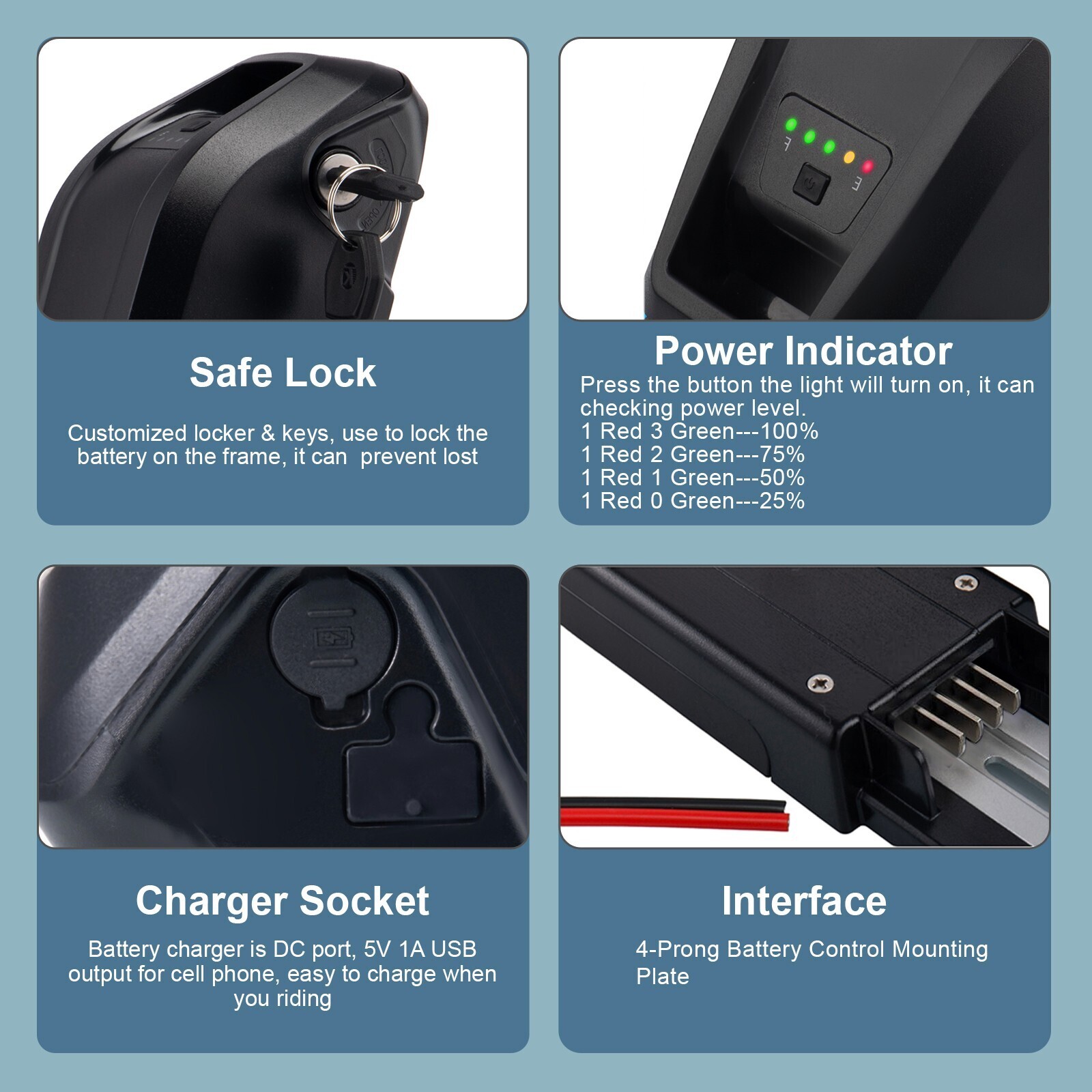 48V 36V 10Ah 15Ah Ebike Battery 200W-1500W Motor Electric Bike Lithium Battery