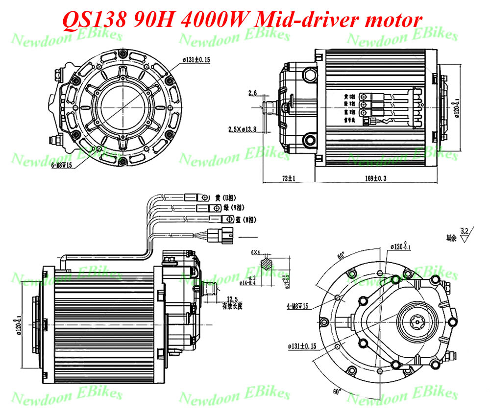 New QS138-C V3 90H 4000W Middriver motor with ND72530 Fardriver controller