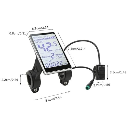 Electric Bike LCD Display 5 Pin 24V 36V 48V 60V Handlebar Mount Cycling Computer