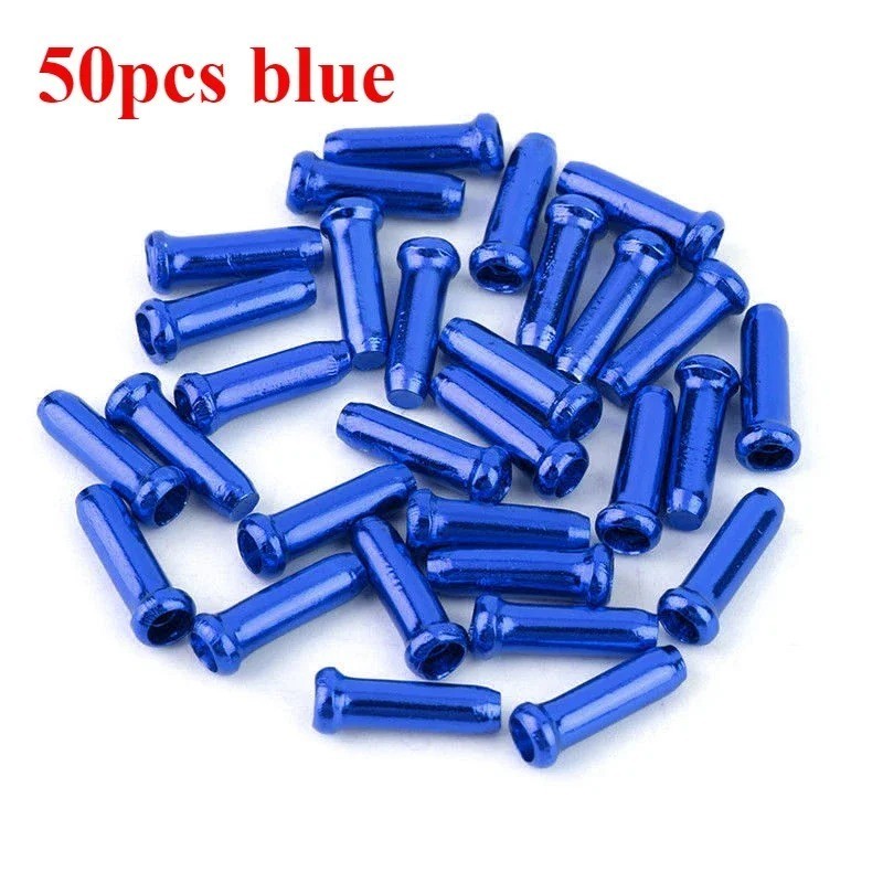 New 50 Pcs Aluminum Bike Bicycle Shifter Brake Cable Tips Caps Ends Crimps