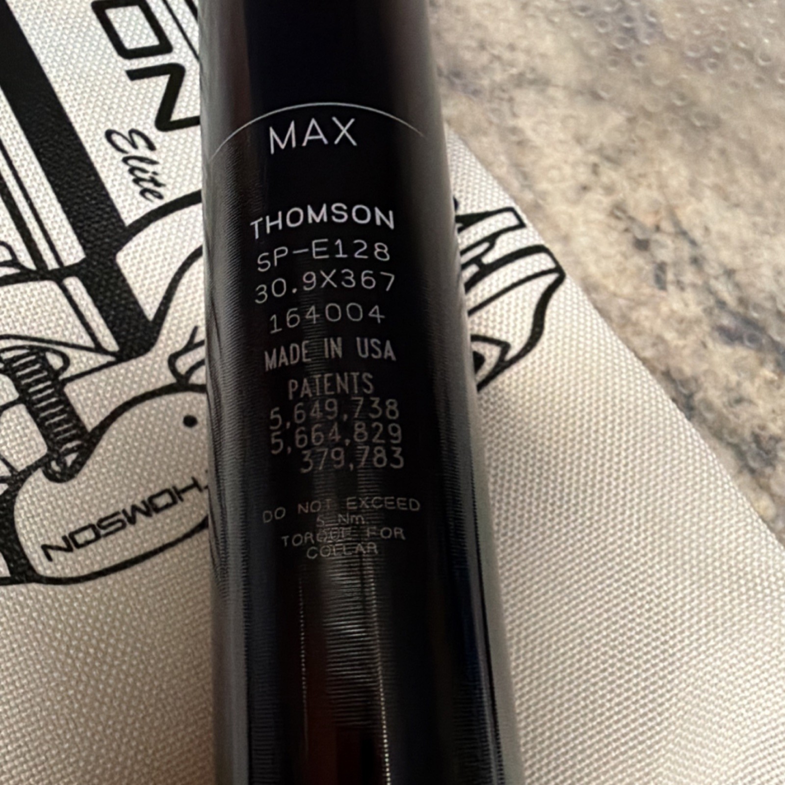 Thomson Elite Plain Seatpost 30.9mm x 367mm Black Aluminum MPN SP-E128-BK